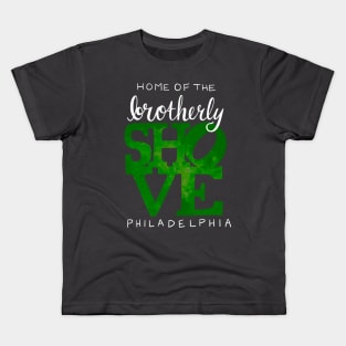 Brotherly Shove - Green Icon Kids T-Shirt